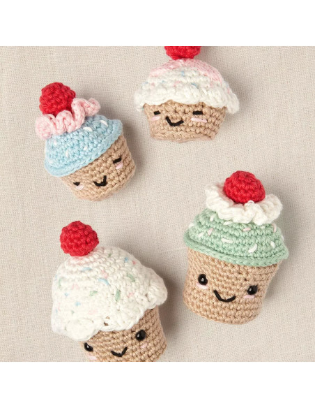 Kit amigurumi - Cupcakes cerezas