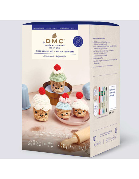 Kit amigurumi - Cupcakes cerezas