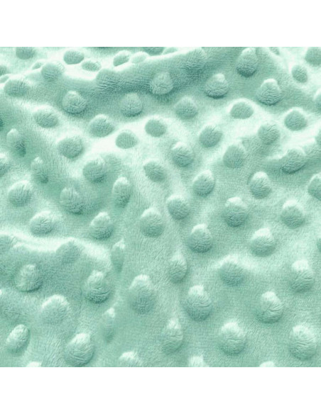 Tela minky con lunares - Celadón