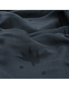 Tejido jacquard de viscosa Streli Azul Tinta - Églantine & Zoé