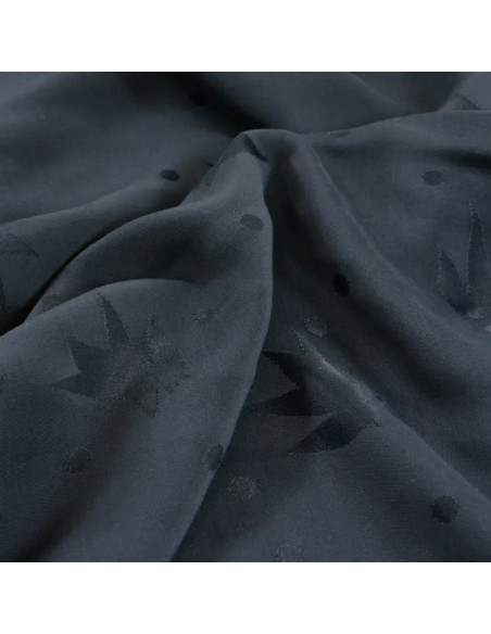 Tejido jacquard de viscosa Streli Azul Tinta - Églantine & Zoé