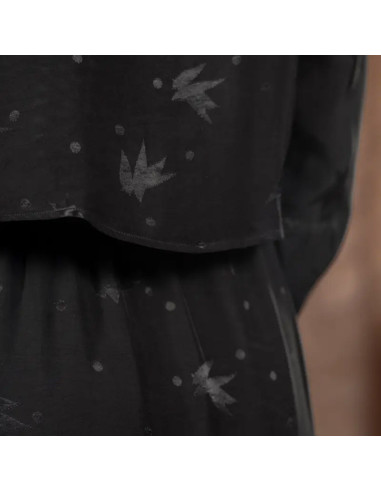 Tejido jacquard de viscosa Streli Negro - Églantine & Zoé