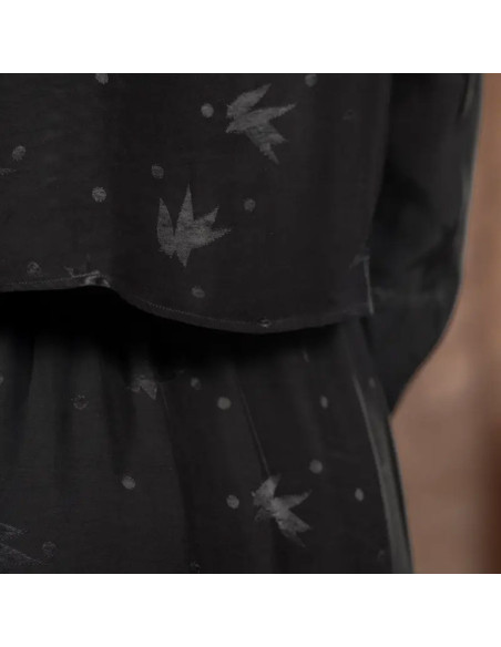 Tejido jacquard de viscosa Streli Negro - Églantine & Zoé