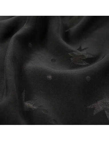 Tejido jacquard de viscosa Streli Negro - Églantine & Zoé