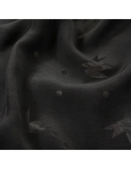 Tejido jacquard de viscosa Streli Negro - Églantine & Zoé