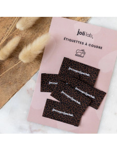 Lote de 5 etiquetas para coser - Casi perfecto leopardo chocolate 2