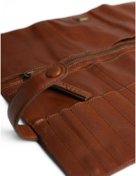 Estuche de almacenamiento de cuero para agujas circulares Muud Stockholm - Marrón Intenso