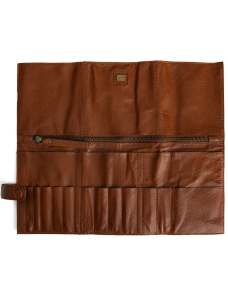 Estuche de almacenamiento de cuero para agujas circulares Muud Stockholm - Marrón Intenso
