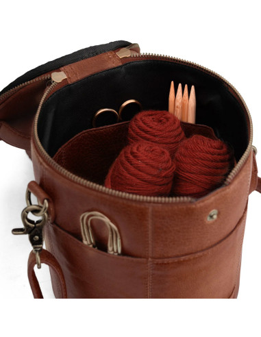 Bolsa de almacenamiento de cuero para tejido Muud Saturn edición limitada - Marrón Rico