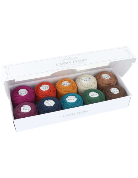 Estuche de 10 ovillos de algodón perlé Scheepjes Candy Floss N°10 - Autumn Spice