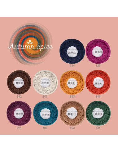 Estuche de 10 ovillos de algodón perlé Scheepjes Candy Floss N°10 - Autumn Spice