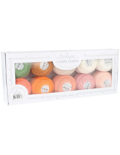 Caja de 10 ovillos de algodón perlado Scheepjes Candy Floss N°10 - Peachy