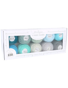 Caja de 10 ovillos de algodón perlado Scheepjes Candy Floss N°10 - Earl Grey