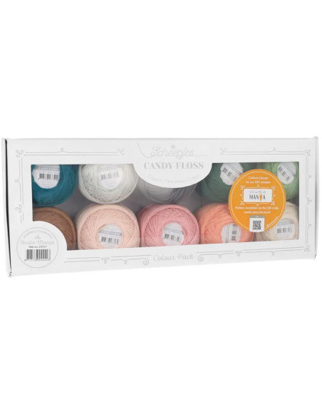 Estuche de 10 ovillos de algodón perlado Scheepjes Candy Floss N°10 - Studio Manya