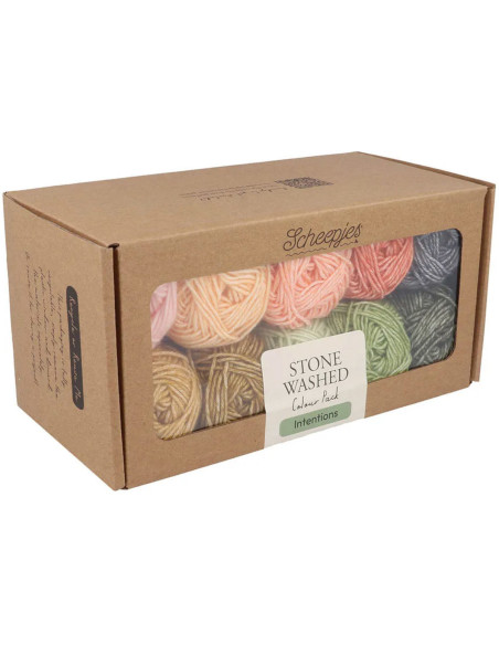 Caja de 10 ovillos Scheepjes Stone Washed Colour Pack - Intenciones