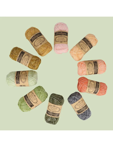 Caja de 10 ovillos Scheepjes Stone Washed Colour Pack - Intenciones