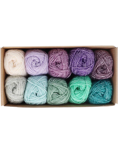 Caja de 10 ovillos Scheepjes Stone Washed Colour Pack - Chakras