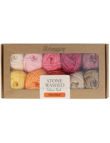 Caja de 10 ovillos Scheepjes Stone Washed Colour Pack - Manifest