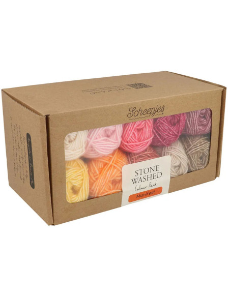 Caja de 10 ovillos Scheepjes Stone Washed Colour Pack - Manifest