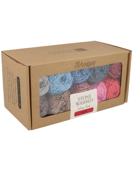 Caja de 10 ovillos Scheepjes Stone Washed Colour Pack - Aura