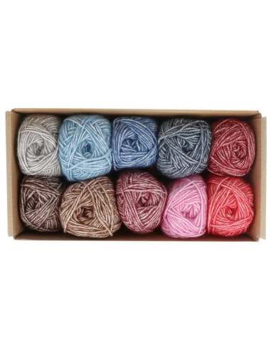 Caja de 10 ovillos Scheepjes Stone Washed Colour Pack - Aura