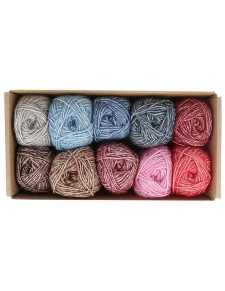 Caja de 10 ovillos Scheepjes Stone Washed Colour Pack - Aura