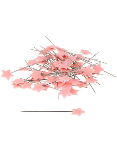 Caja de 100 alfileres con cabeza de plástico en forma de estrellas rosa claro Bohin 2