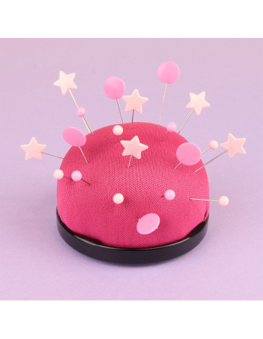 Caja de 100 alfileres con cabeza de plástico en forma de estrellas rosa claro Bohin