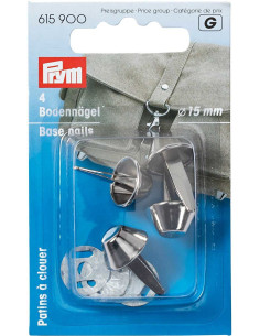 Juego de 4 patines para bolsas de 15 mm - Plata