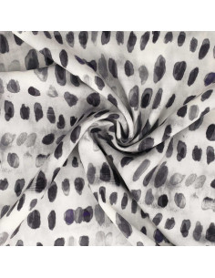 Tejido de viscosa - Dotty negro y blanco