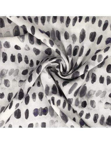 Tejido de viscosa - Dotty negro y blanco