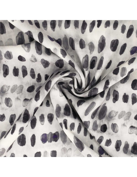 Tejido de viscosa - Dotty negro y blanco