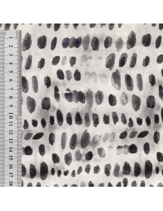 Tejido de viscosa - Dotty negro y blanco 2