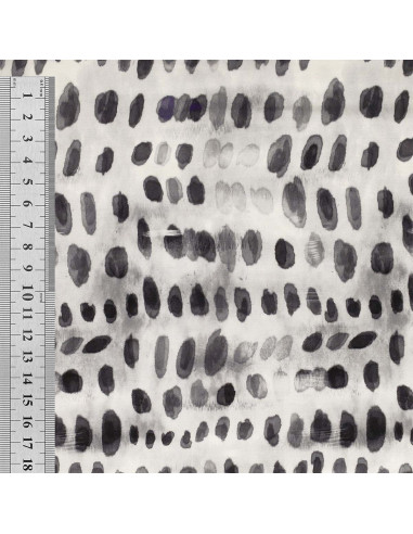 Tejido de viscosa - Dotty negro y blanco