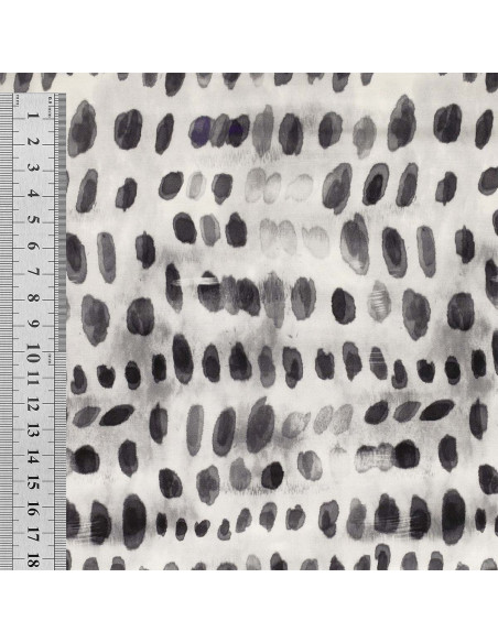 Tejido de viscosa - Dotty negro y blanco