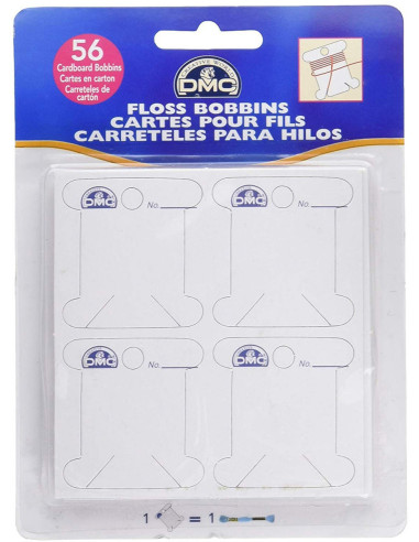 Juego de 56 tarjetas para hilos de bordar DMC