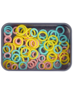 Caja de 32 anillos marcadores de punto cerrados de tamaños surtidos Duradero 2