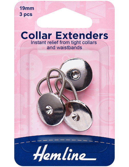 Juego de 3 botones de extensión de 19 mm - Plata