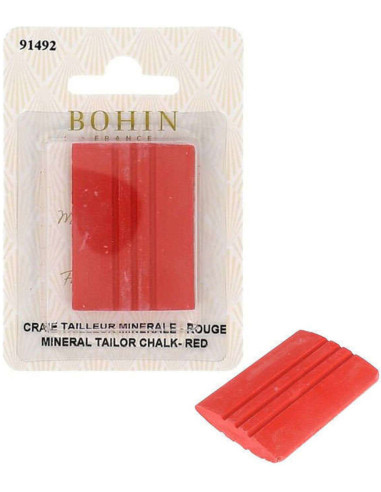 Tiza sastre rectangular mineral roja Bohin