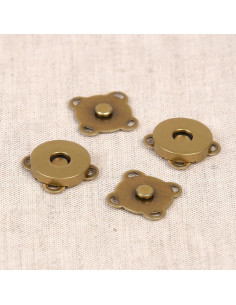 Juego de 2 botones de cierre magnético de 18 mm para coser - Bronce
