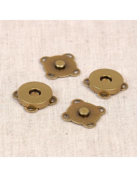 Juego de 2 botones de cierre magnético de 18 mm para coser - Bronce