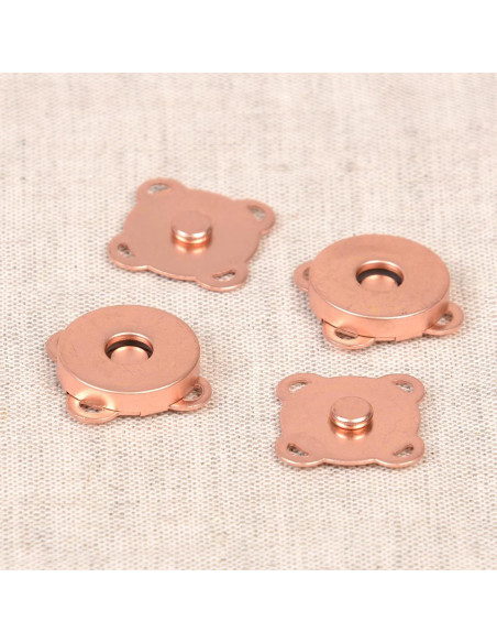 Juego de 2 botones de cierre magnético de 18 mm para coser - Oro rosa