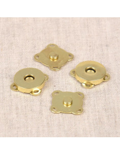 Juego de 2 botones de cierre magnético de 18 mm para coser - Oro