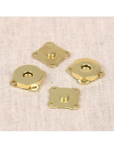 Juego de 2 botones de cierre magnético de 18 mm para coser - Oro