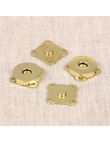 Juego de 2 botones de cierre magnético de 18 mm para coser - Oro