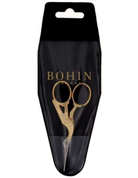 Tijeras de bordado cigüeña dorada 9 cm Bohin