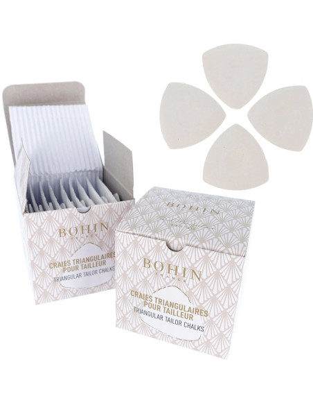 Caja de 10 tizas triangulares blancas Bohin