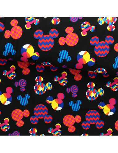 Tela de jersey Disney - Cabeza de Mickey multicolor