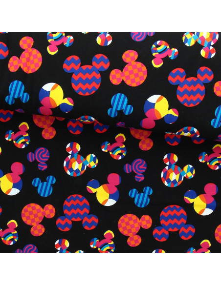 Tela de jersey Disney - Cabeza de Mickey multicolor