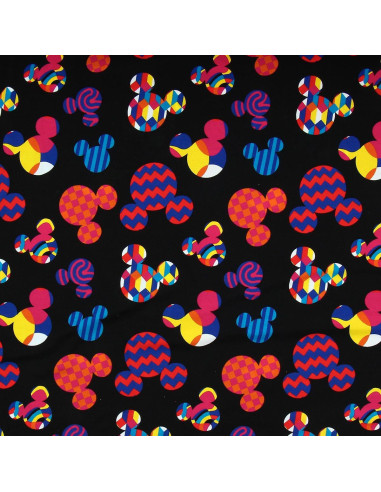 Tela de jersey Disney - Cabeza de Mickey multicolor